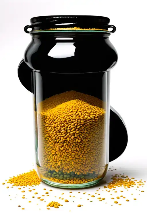 mustard seed jar tattoo design idea