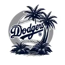 dodgers logo with palm trees tattoo design idea