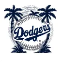dodgers logo with palm trees tattoo design idea