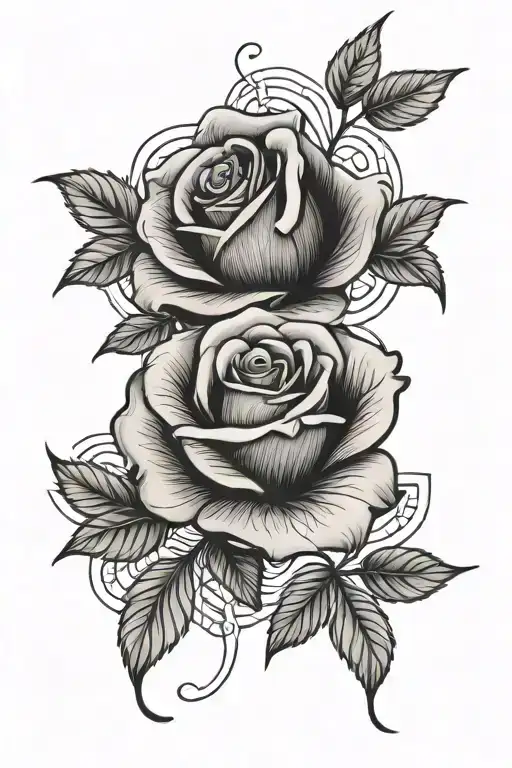 Charmaine with a rose intertwined tattoo design idea