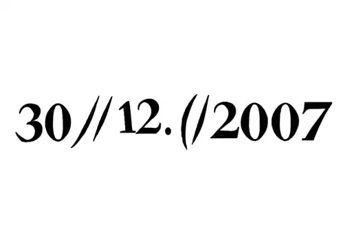 "30/12/2007 Roman numerals " tattoo design idea