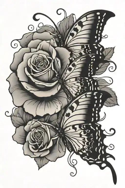 baseball rose, SD, enjoy the butterflies quote  tattoo design idea