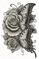 baseball rose, SD, enjoy the butterflies quote  tattoo design idea
