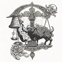 libra and taurus tattoo design idea