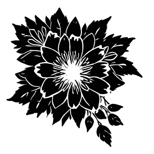 gothic floral geometrical  tattoo design idea