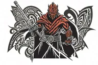 Darth Maul's lightsaber with swirling energy at the top and bottom tattoo design idea