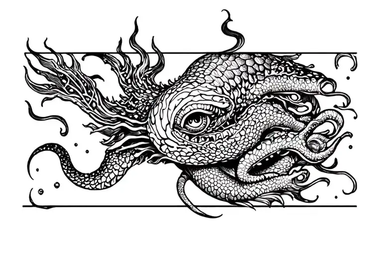 mythical sea creature tattoo design idea