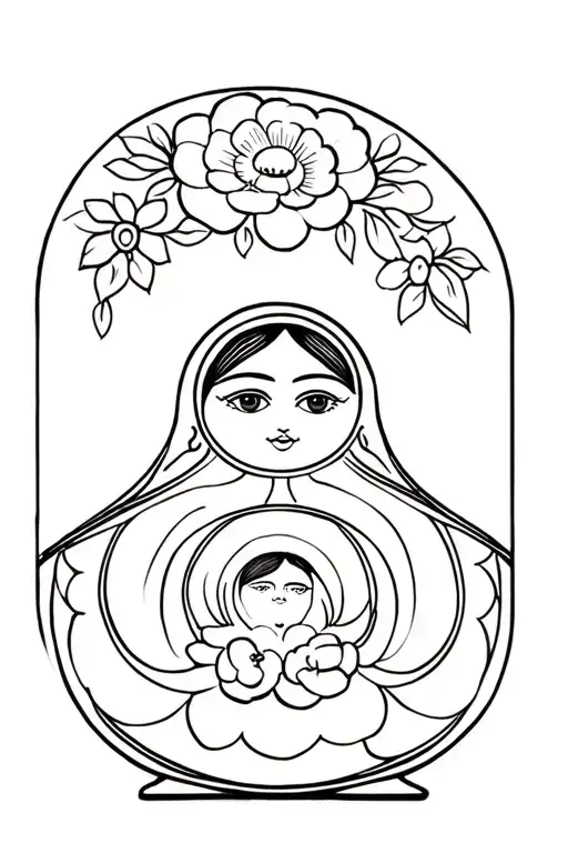 nesting dolls opening tattoo design idea