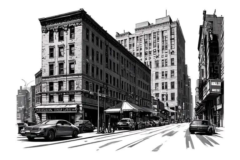 great wall street road tattoo design idea