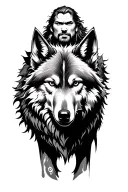 viking warrior with a wolf tattoo design idea