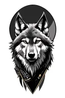 viking warrior with a wolf tattoo design idea