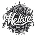 Melissa script tattoo tattoo design idea
