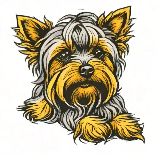 Yorkshire terrier dog tattoo design idea