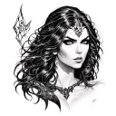 Morrigan armed tattoo design idea