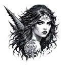 Morrigan armed tattoo design idea