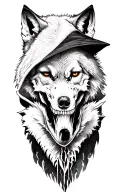 grim Reaper holing 3 wolf's tattoo design idea