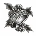 wedding ring tattoo design idea
