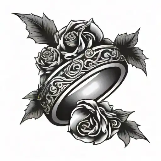 wedding ring tattoo design idea