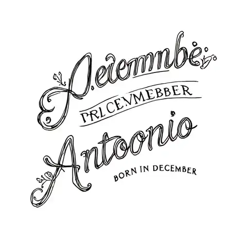 tattoo for nephew , name antonio born in december , whimsical tattoo design idea