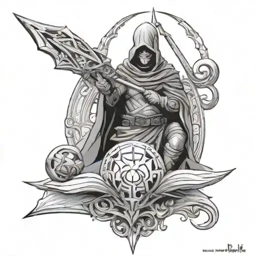 Arcane league of legends and Dune books tattoo design idea