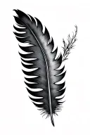 crow feather floating down arm tattoo design idea