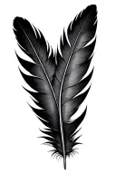 crow feather floating down arm tattoo design idea