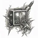 electricity tattoo design idea