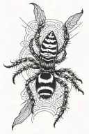 flying fish jumping spider tattoo design idea