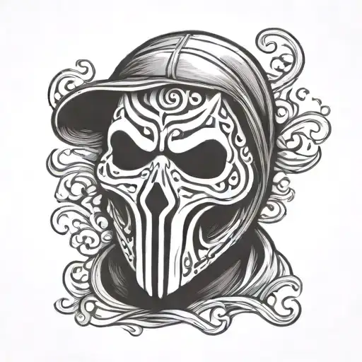 ghostface mask tattoo design idea