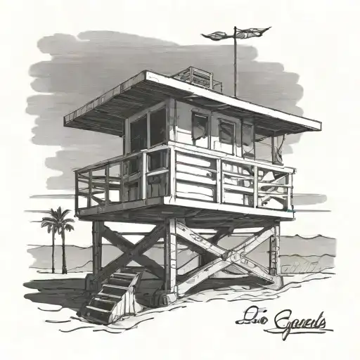 Los Angeles lifeguard tower tattoo design idea