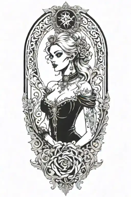 fortuna goddess sexy fit tattoo design idea