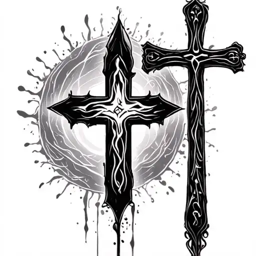 cross philippians 4:6 7 verse tattoo design idea