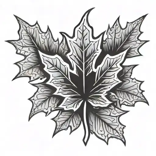 maple leaf and Maltese cross intertwined tattoo design idea