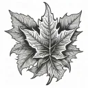 maple leaf and Maltese cross intertwined tattoo design idea