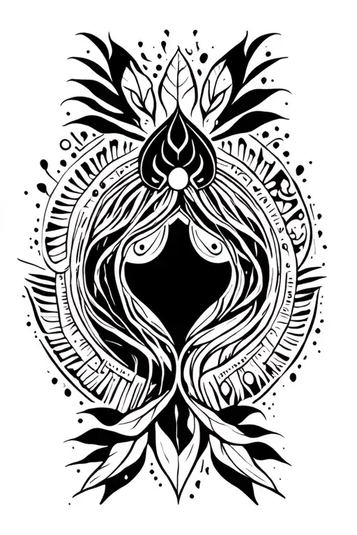 shamanic healer and nature inspired tattoo tattoo design idea