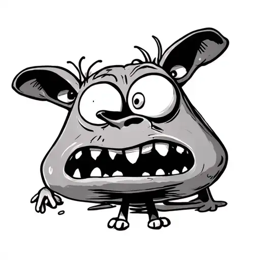 courage the cowardly dog with drugs in courage the cowardly dog art style tattoo design idea