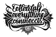 Coordinates Quote "Eventually everything connects" tattoo design idea