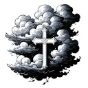 Clouds With Cross tattoo design idea