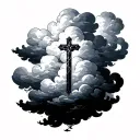 Clouds With Cross tattoo design idea