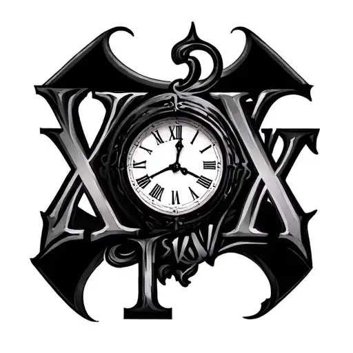 "XXIVXXIV" clock face tattoo tattoo design idea