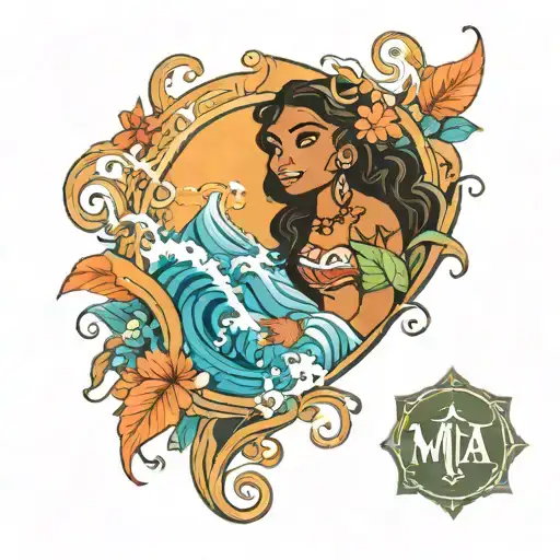 moana inspired wave tattoo design idea