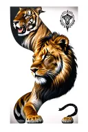 Lion vs tiger tattoo design idea