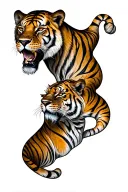 Lion vs tiger tattoo design idea