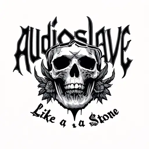 Audioslave band logo and song Like a Stone meaningful tattoo design idea