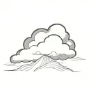 storm cloud with the word stormy as the bottom line of the cloud tattoo design idea