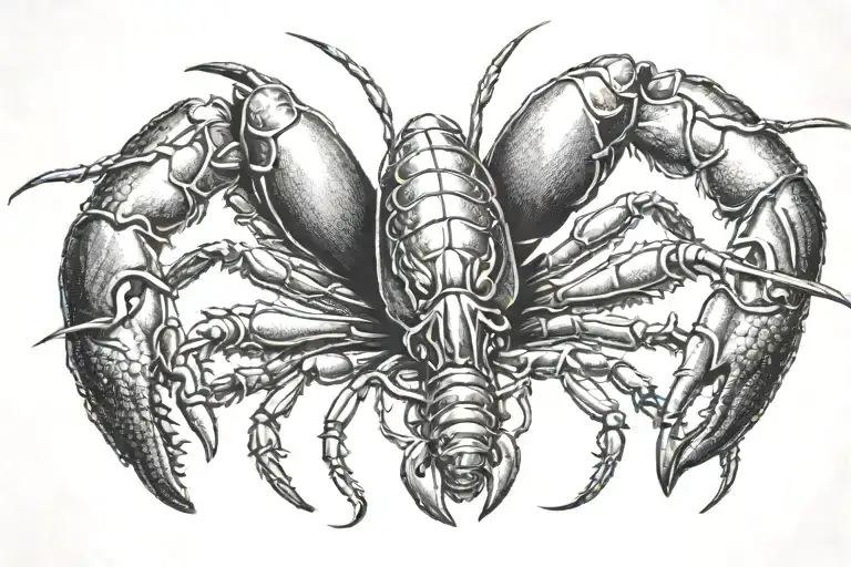 crawfish tattoo design idea