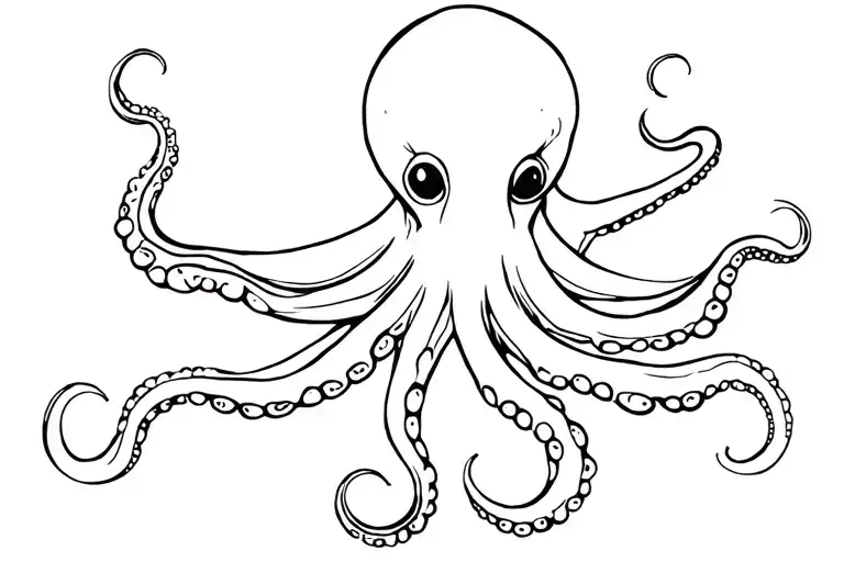 Octopus simple outline tattoo design idea
