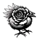 19 and chick tattoo design idea