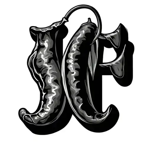 Spicy the letter I is a chilly pepper  tattoo design idea