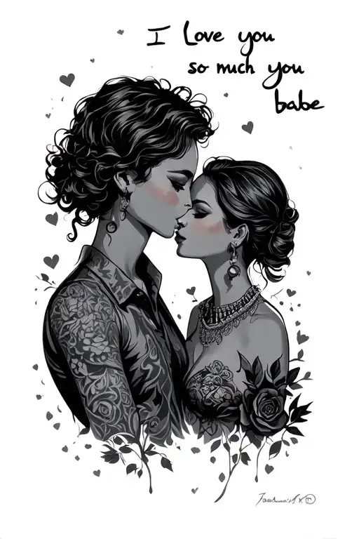 i love you so much babe tattoo design idea